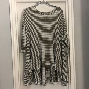 Free People Rustic Black and White Flow Blouse